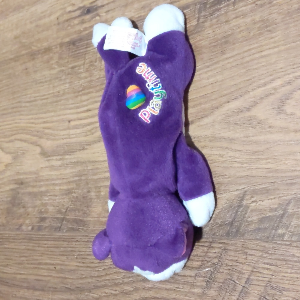 Authentic Vintage Lisa Frank Happy Purple Cat Beanie Stuffed Animal